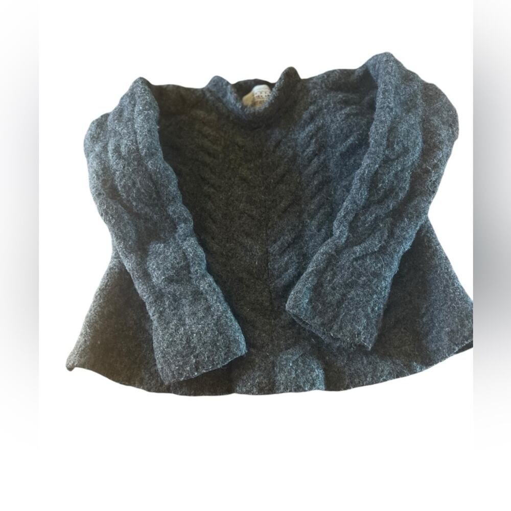 ARAN SWEATER MARKET 100% NERINO WOOL KIDS LONG SLEEVE MOCK TURTLE BECK SWEATER